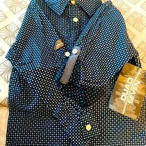 Blue Boys Button Down Long Sleeve Shirt